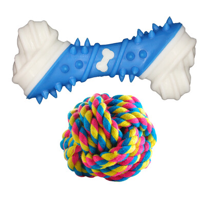 

PAILETE pet dog toy dog Jin Mao Teddy interaction molars solution boring bite dog toy 2 sets of color random