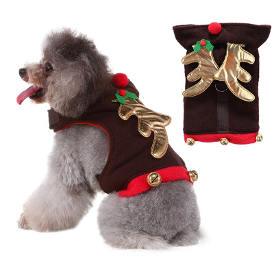 

Pet Christmas Accessories Elk Bell Chest Harness For Dogs Puppy Festival Vest For Leash