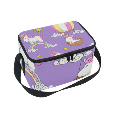 

ALAZA Lunch Box Insulated Rainbow Unicorn Lunch Bag Large Cooler Tote Bagfor Men Women