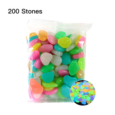 

200pcsBag Luminous Pebbles Glow in the Dark Stones Home Fish Tank Outdoor Decor Garden Walkway