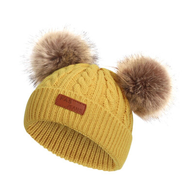 

Lovely Baby Hat 1-12T Newborn Cute Autumn Winter Warm Kids Baby Ball Design Hats Knitted Wool Hemming Caps