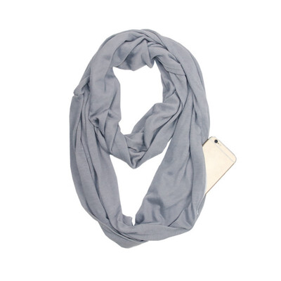 

Ladies Scarfs Autumn Winter Warm Solid Black White O Ring Scarves 2018 New Soft Zipper Pocket Loop Scarf Women Fashion