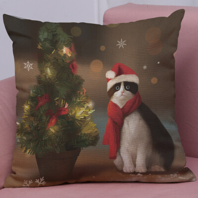 

Tailored New Christmas Cotton Linen Pillow Case Sofa Cushion Cover Home Decor