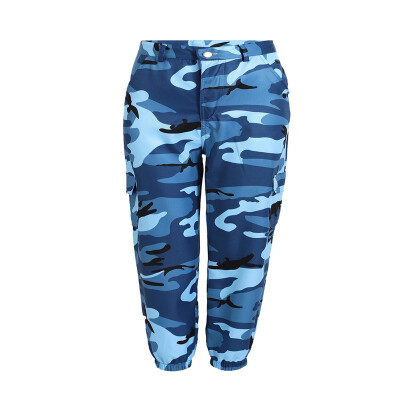 

New Women Fashion Casual Camouflage Trousers Loose Harem Cargo Pants High Quality Cotton Pocket High Waist Pant