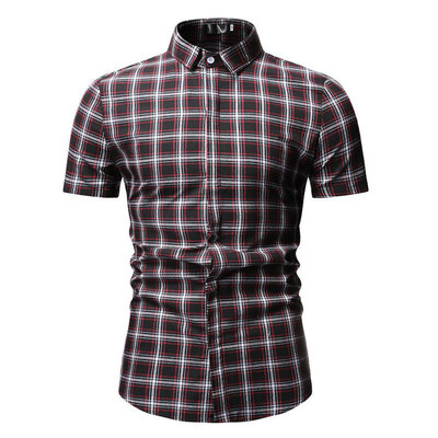 

Toponeto Mens New Style Splicing Gradient Casual Fashion Lapel Short Sleeve Shirts