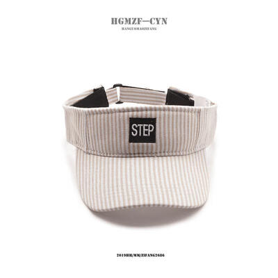

Hat womens spring&summer outdoor visor Hat Cap Hat Korean version of Joker striped letters embroidered Sun Hat mens tide