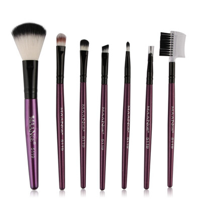 

7 Pcs Makeup Set Powder Foundation Eyeshadow Eyeliner Lip Professional Superior Soft Cosmetic Brushes