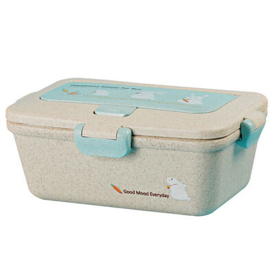 

Rectangle Environment Protection Wheat Straw Thermal Insulation Lunch Container Microwave Oven Student Sushi Dinner Box