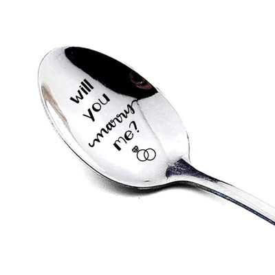 

Stainless Steel Gift Spoon Long Handle Carved Spoon Souvenir Activity Party Spoon Wedding Anniversary Gift Valentines Day Gift