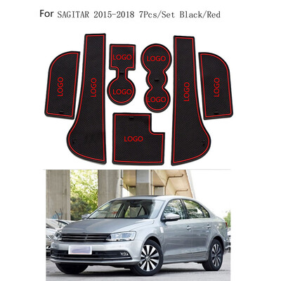 

7PCSSet Door Groove Mat Replacement for 2015-2018 Sagitar Accessories 3D Rubber Gate Slot Pad Non-Slip Mats