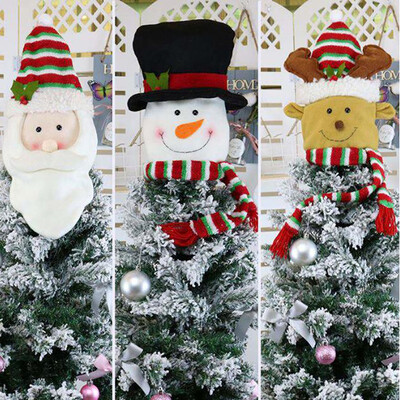 

Christmas Tree Topper Snowman Santa Reindeer Felt Christmas Tree Hat Xmas Decorations