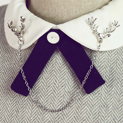 

Deer Pretty Newest Collar Head Pin Design Shirt Collar Chain Brooch Pin Brooch