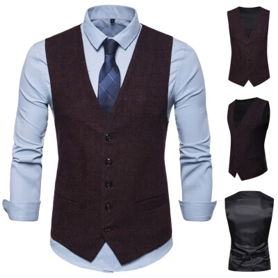 

Toponeto Mens Fashion Business Casual Wedding Waistcoat Tops Vest Jacket Top Coat