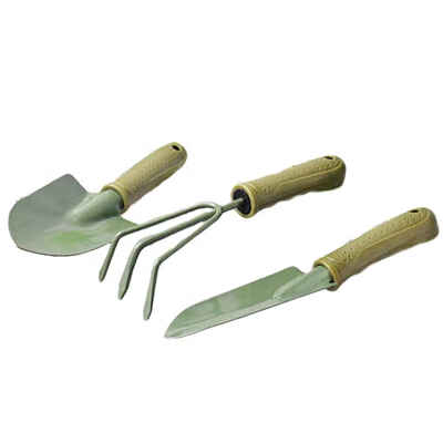 

3PcsSet Sharp Round Shovel Rake Gardening Tools Garden Potted Plant Loosen Soil Trowel Kit