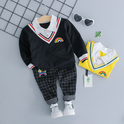 

Newborn Clothing For Baby Boy Autumn Winter Baby Boys Clothes Rainwbow T-shirtPant Costume Outfit Suit Newborn Tracksuits