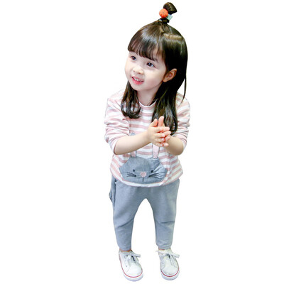

Autumn Girls Clothes Cartoon Long Sleeve Printed Sweater Pants Kids Clothes Girls Sport Set For Girls Children Clothing 2018