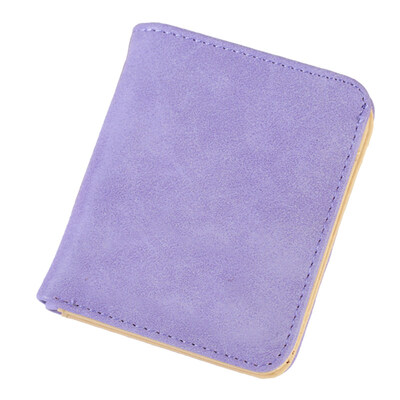 

Lady Fashion Solid Color Multi Slots Faux Leather Short Wallet Clutch Coin Purse