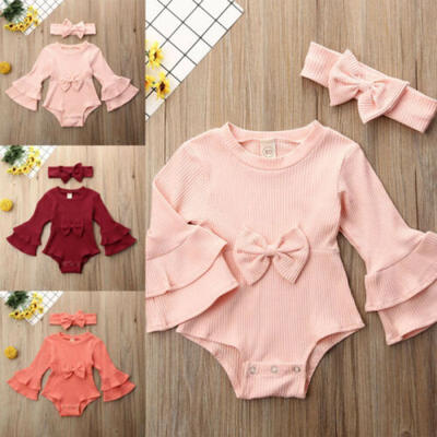 

Newborn Baby Girl Winter Knitted Clothes Romper Jumpsuit Outfits Christmas Gift