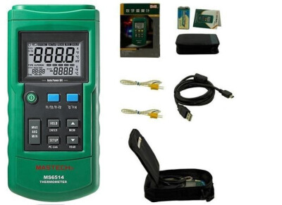 

MS6511 Dual Channel Digital Thermometer Temperature Logger Tester USB Interface KJTERSN Thermocouple