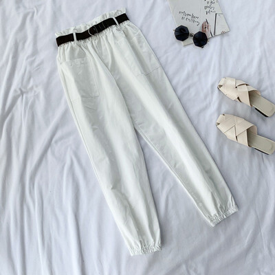 

Wild Casual Loose Women Pants Fashion High Waist Straight Pants Solid Color Pocket Decoration Autumn Womens Ankle-length Pants