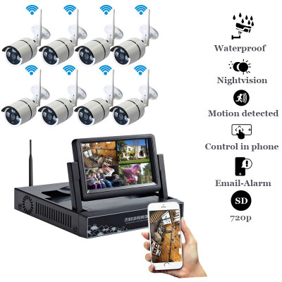 

WIFI CCTV SystemPlug&Play 8CH 1080P HD Wireless NVR Kit P2P1080P 2MP Indoor Outdoor IR Night Vision Security IP Camera WIFI CC