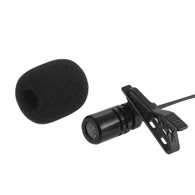 

Mini Clip-on Lapel Lavalier Condenser Microphone Mic with 35mm Headphone Output Jack for iPhone iPad Android Smartphone DSLR Came