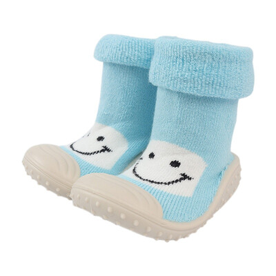 

Baby Socks With Rubber Soles smile face baby shoes Toddler Indoor Sock steps Anti-slip Leather kids Floor Socks Baby Step Socks