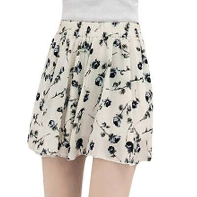 

Hot Women Summer Fashion All-match Casual Loose Concise Flower Printed High Waist Thin Style Shorts