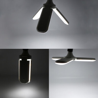 

45W LED Bulb Super Bright Folding Fan Blade Angle Adjustable Ceiling Lamp For Home Energy Saving Lamp E27
