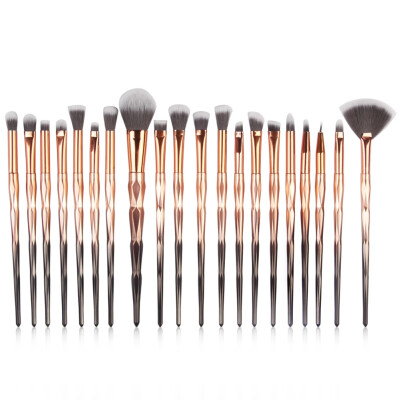 

20pcs Makeup Brushes Blending Powder Foundation Eyes Lip Eyeliner Brushes Diamond Shaped Handle Premium Synthetic Face Brush Kit