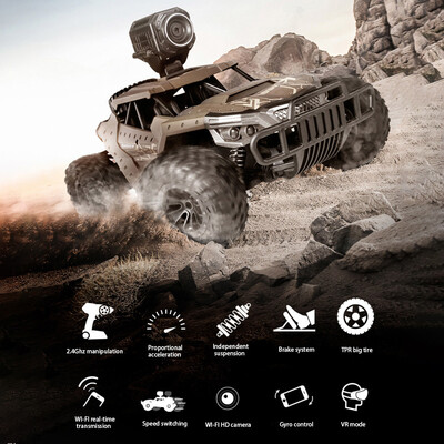 

Gobestart High-speed Remote Control 4 Wheel Drive Car Off-road HD Camera Truck Child Toys