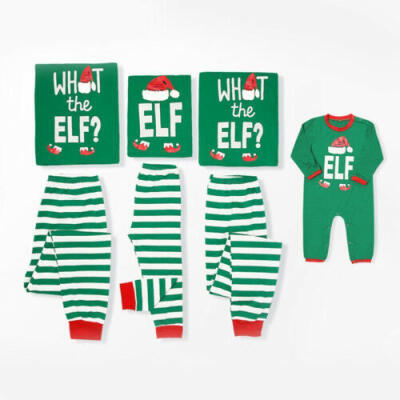 

Family Matching Christmas Pajamas Set Women Baby Kids Elf Sleepwear Nightwear