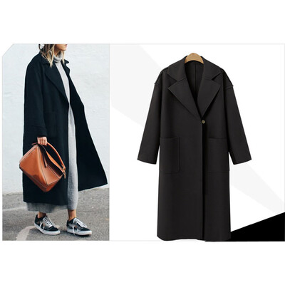 

Toponeto Fashion Women Solid Long Sleeve Casual Outwear Cardigan Coat woolen Overcoat