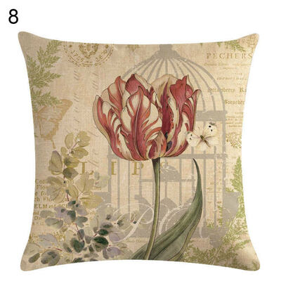 

Vintage Flower Butterfly Throw Pillow Case Cushion Cover Sofa Home Office Decor