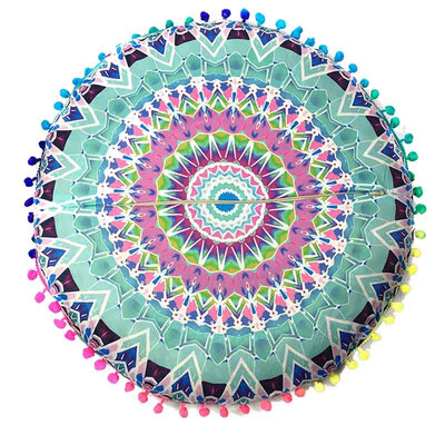 

43 43 CM Round Indian Mandala Floor Round Bohemian Pillows Case Color Pillow Cover Textile Pillow Slip