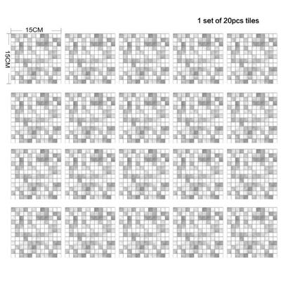 

Mosaic Tile Wall Stickers 20PcsSet Waterproof Oilproof Self-adhesive Easy to Removable PVC Decals Paper Home Decor