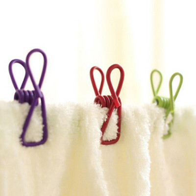 

10 PCS Colorful Clothes Peg Clip Pins Hanging Rope Hanger Home Laundry Tools