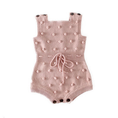

Autumn Infant Baby Girls Sleeveless Knitted Wool Ball Design Rompers Kids Bodysuit Jumpsuit