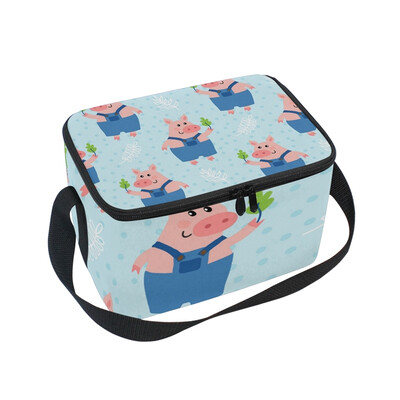

ALAZA Lunch Box Insulated Lunch Bag Large Cooler Pig Pattern Tote Bag