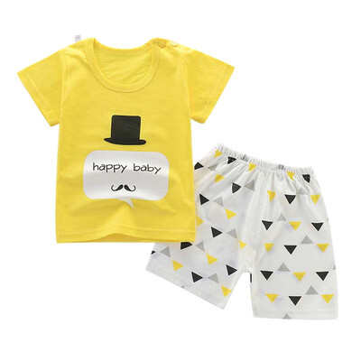 

Summer Baby Boys Girl Short Sleeve Cartoon Print Tops T-shirt Shorts Toddler Casual Outfits Sets Fashion Set