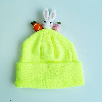 

Infantile Autumn Winter Baby Cute Hats Kids Wool Cartoon Knitted Hemming Caps Headwears 1-5Y