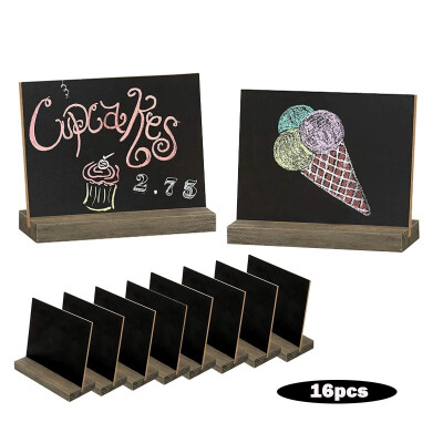 

816Pcs Mini Wooden Blackboard with Stand 6" Retro Desktop Blackboard Sign Message Wedding Party Label Table Decor