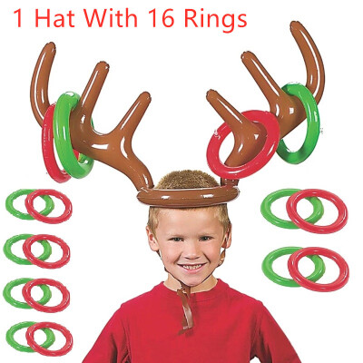 

Christmas Head Ring Throwing Ring Toy Children Outdoor Inflatable Deer Leisure Sports Christmas Decoration Gifts Toy Game H x x