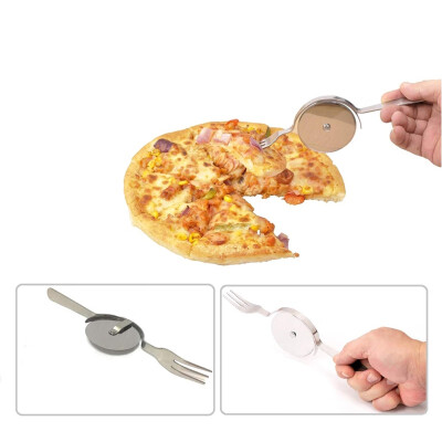 

Stainless Steel Pizza Knife With Fork Tip Serrated Cheese Butter Knife Slicer Butter Pizza Cutter Baking Tools