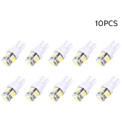 

DC12V 1W 5 LED Car Light Bulb 10 Pack T10 Base Socket Holder White Light for SUV Truck RV