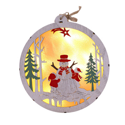 

Tailored LED Light Wood House Cute Christmas Tree Ornaments Window Holiday Decoration