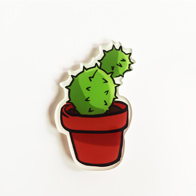 

1 PCS Cute Icon Cactus Succulent plants Acrylic Pin Badge Cartoon Icons Backpack Decoration Badges