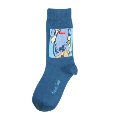 

Socks Autumn Winter New Cartoon Realistic Portrait Socks Fashion Skateboard Cotton Socks Men And Women Couple Socks warm