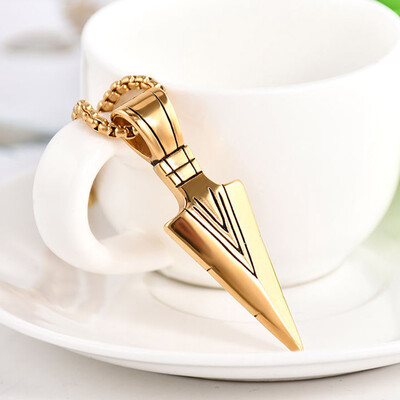 

Mens Fashion Jewelry Arrow Head Pendant Long Chain Necklace
