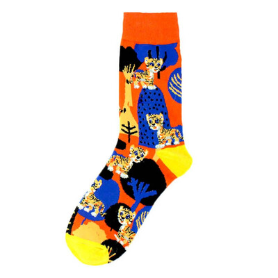 

1 Pair Art Socks New Men Women Cotton Socks Couple Funny Socks Long Colorful Socks